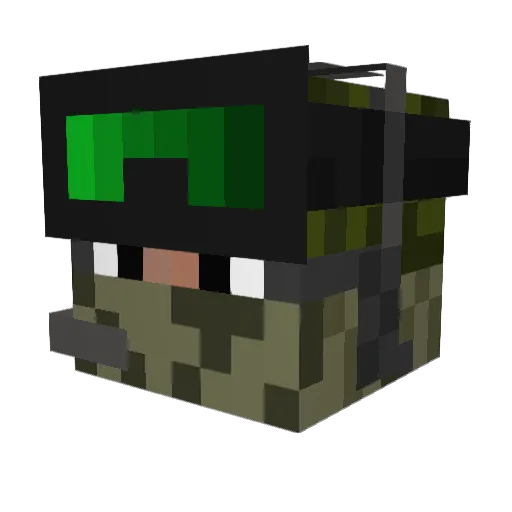 PoorPiggy Minecraft avatar head, 3D render