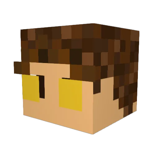 PoorPill Minecraft avatar head, 3D render