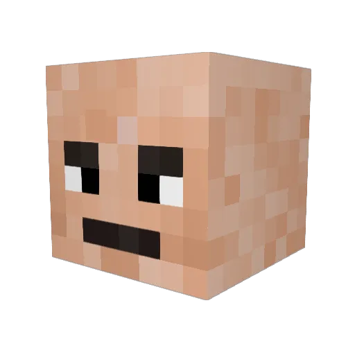 Poorfather Minecraft avatar head, 3D render