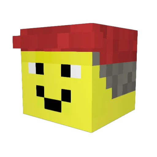Poorhomme Minecraft avatar head, 3D render
