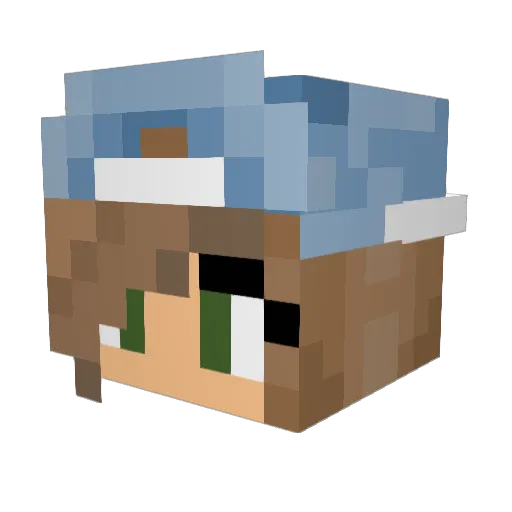 PooseJoose Minecraft avatar head, 3D render