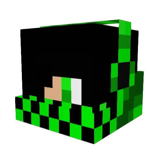 Poosink Minecraft avatar head, 3D render