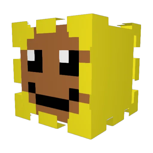 Pooul14 Minecraft avatar head, 3D render