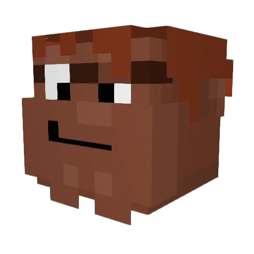 Poowier Minecraft avatar head, 3D render