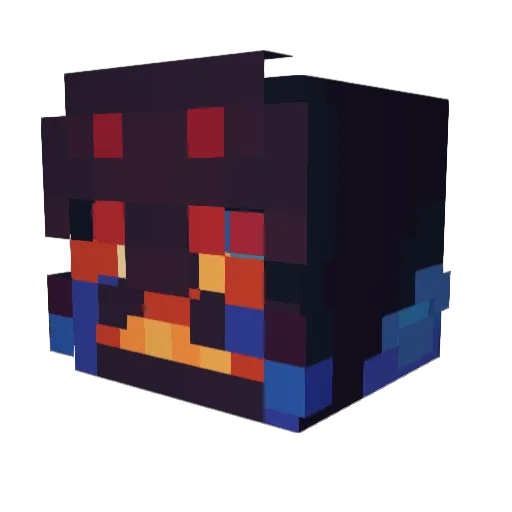 Pooxly Minecraft avatar head, 3D render