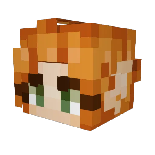 PopCornPer Minecraft avatar head, 3D render