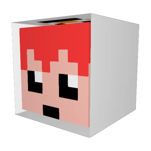 Popacey Minecraft avatar head, 3D render