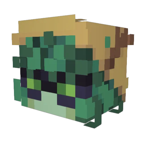 Popamynany Minecraft avatar head, 3D render