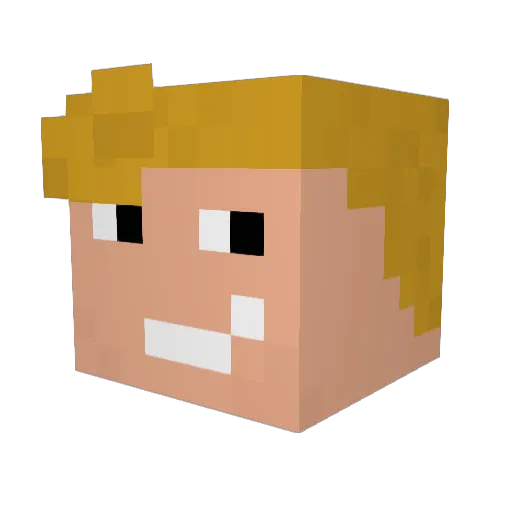 Popaulux Minecraft avatar head, 3D render