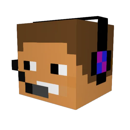 Popawheelie Minecraft avatar head, 3D render