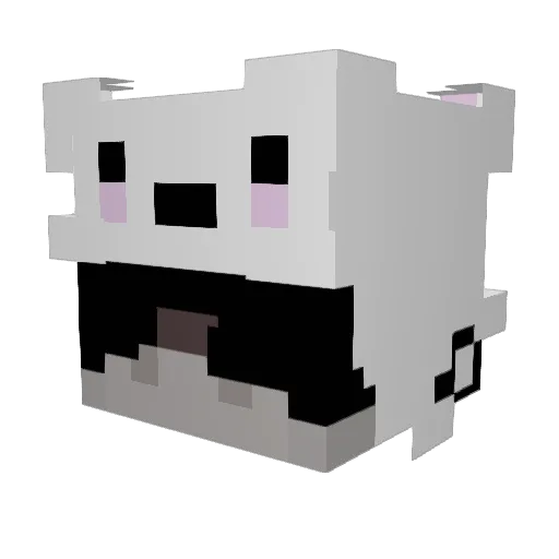 Popcat420 Minecraft avatar head, 3D render