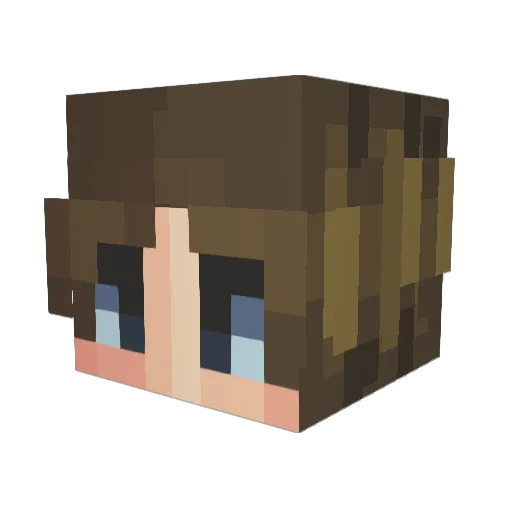Popcorn0219 Minecraft avatar head, 3D render
