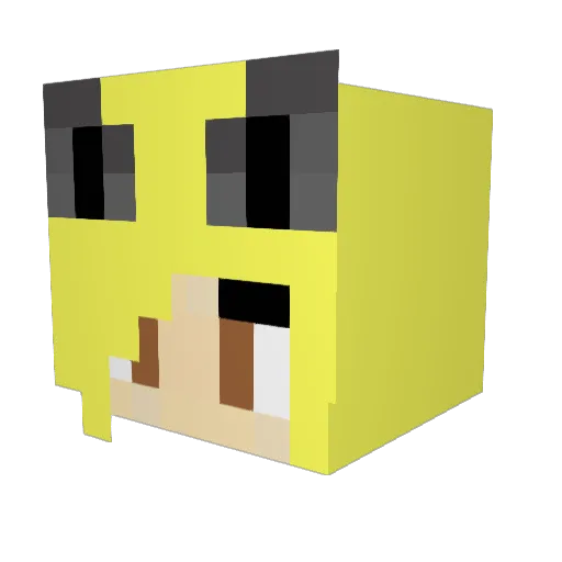 Popcorn1033 Minecraft avatar head, 3D render