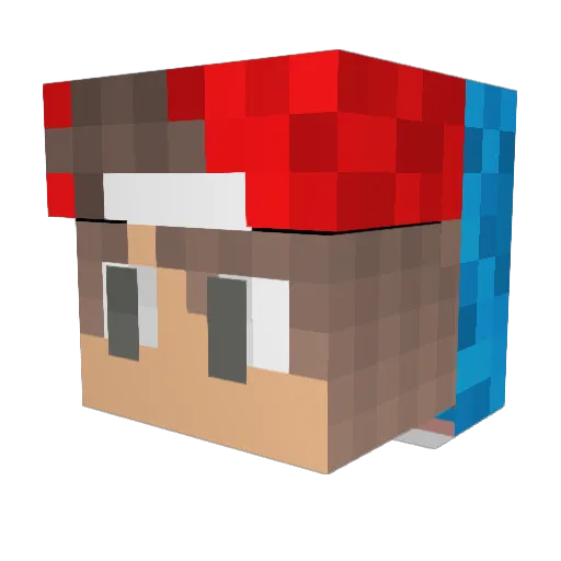 PopcornJohn Minecraft avatar head, 3D render