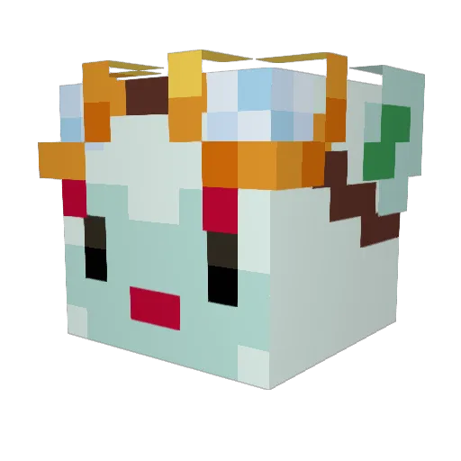 PopcornTB Minecraft avatar head, 3D render