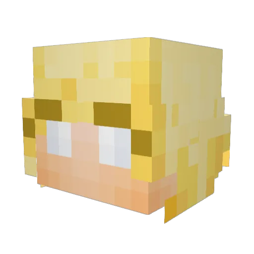 PopcornWitch Minecraft avatar head, 3D render