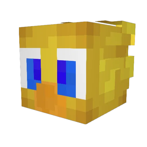 Popderp Minecraft avatar head, 3D render