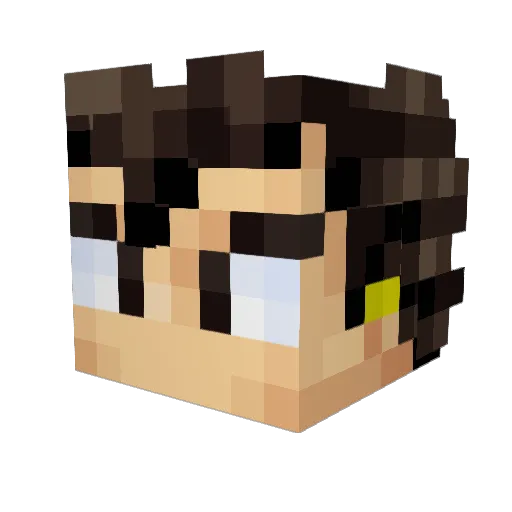 PopeAU Minecraft avatar head, 3D render
