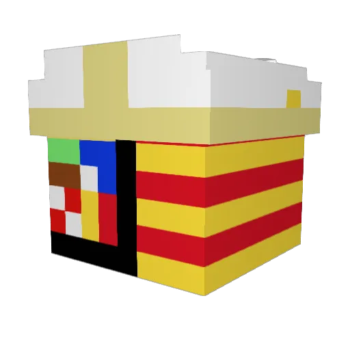 PopeAragonII Minecraft avatar head, 3D render