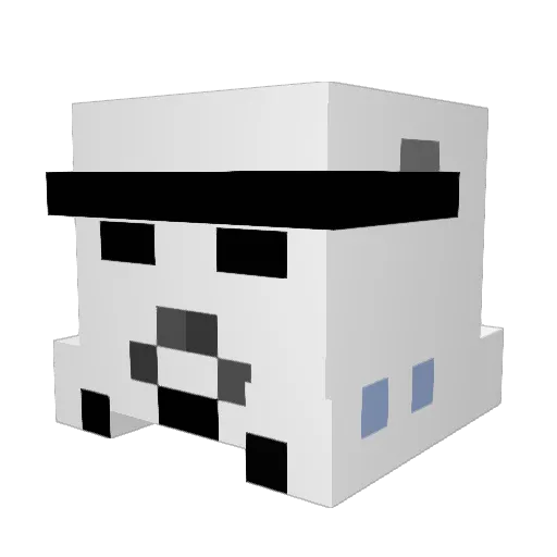 PopeFrags Minecraft avatar head, 3D render