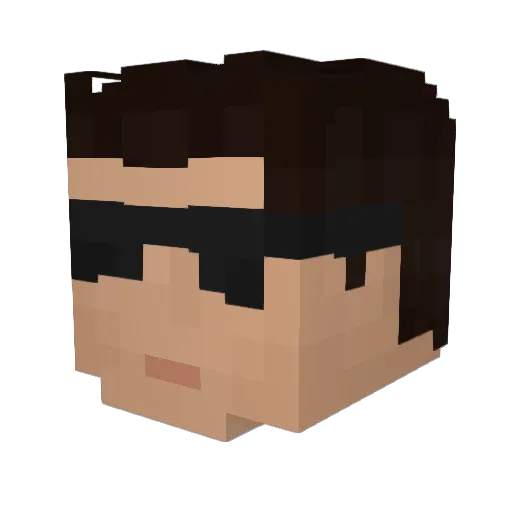 PopePiusPump Minecraft avatar head, 3D render