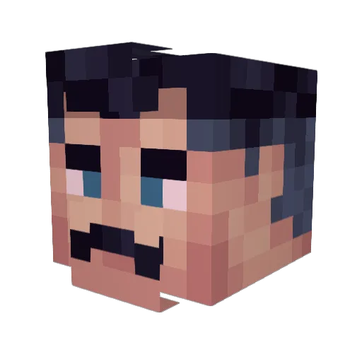 Pope_Francis_ Minecraft avatar head, 3D render