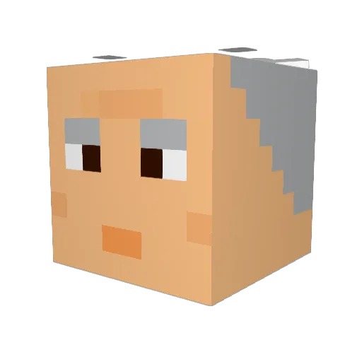 Pope_Leo_XIII Minecraft avatar head, 3D render