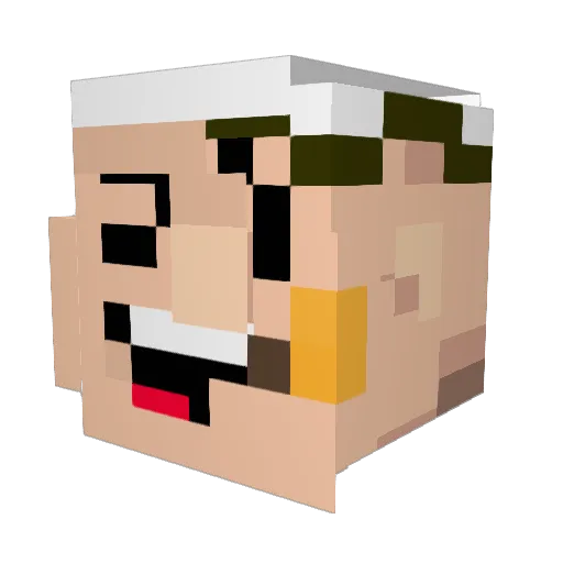 Popeye20 Minecraft avatar head, 3D render