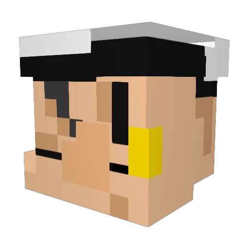 PopeyeDeluxe Minecraft avatar head, 3D render