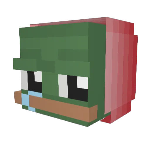 PopiSadge Minecraft avatar head, 3D render