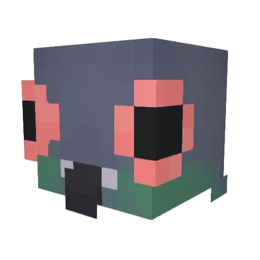 Popolki Minecraft avatar head, 3D render