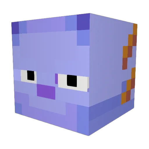 Popomoika Minecraft avatar head, 3D render