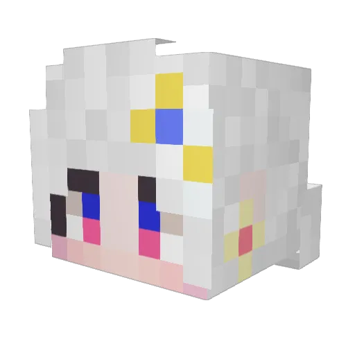 PoponNo Minecraft avatar head, 3D render
