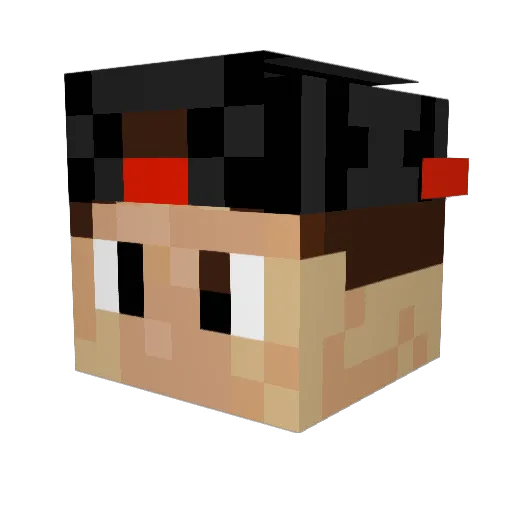 Popoqwerty Minecraft avatar head, 3D render
