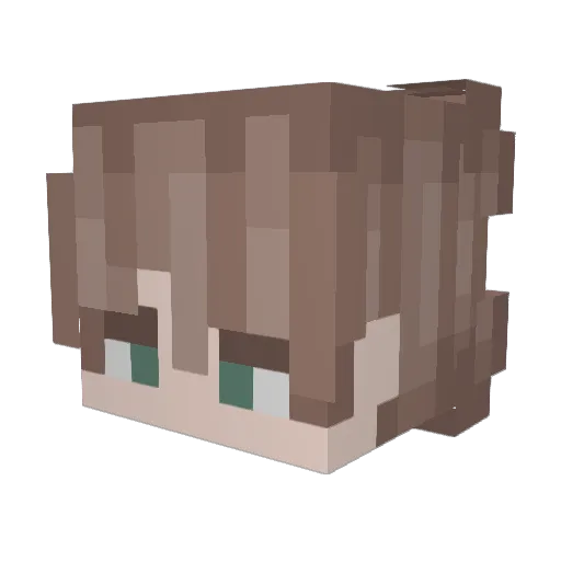 Popoua Minecraft avatar head, 3D render