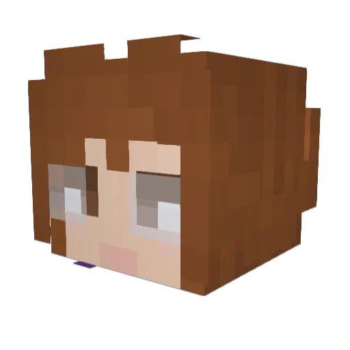 Popowang Minecraft avatar head, 3D render