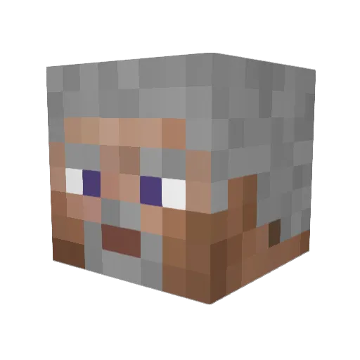 PoppaCrafter Minecraft avatar head, 3D render