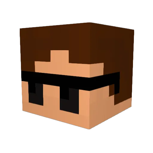 PoppaFloppa Minecraft avatar head, 3D render
