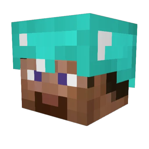 Poppadom Minecraft avatar head, 3D render