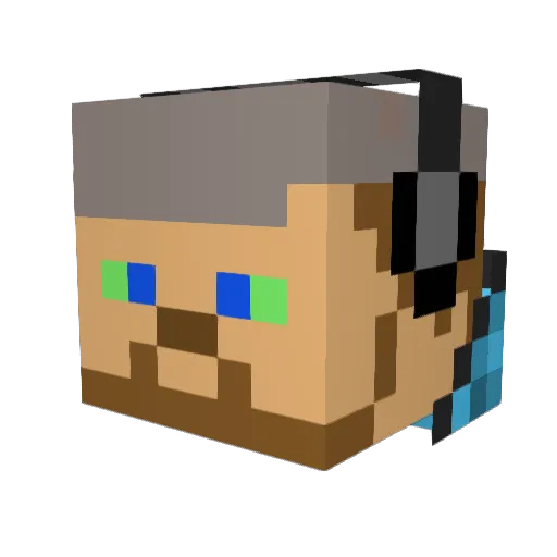 Popparar Minecraft avatar head, 3D render