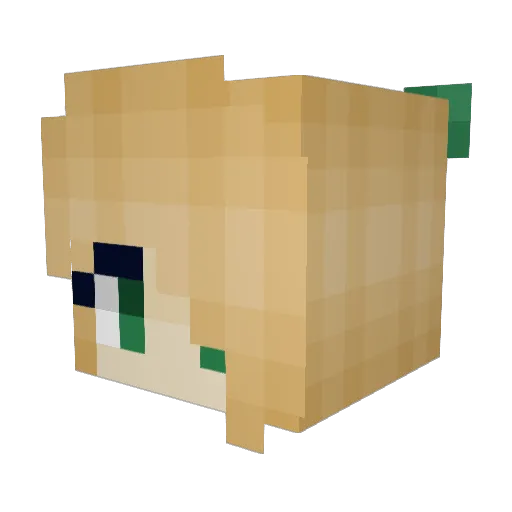 Poppecita Minecraft avatar head, 3D render