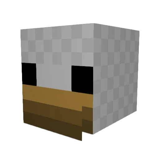 Popper32 Minecraft avatar head, 3D render