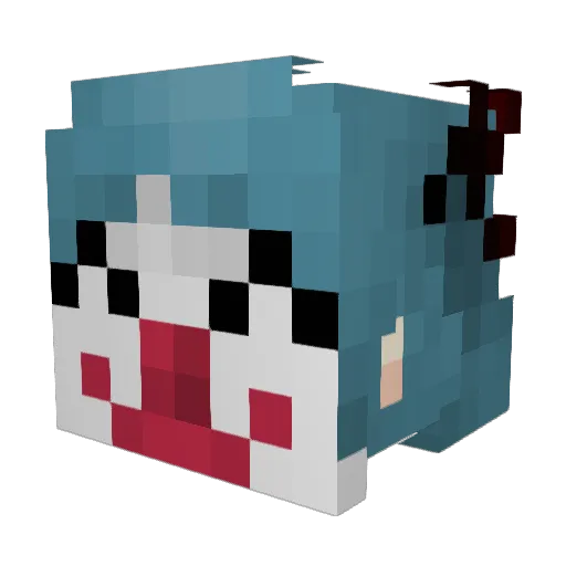 Poppinpa Minecraft avatar head, 3D render