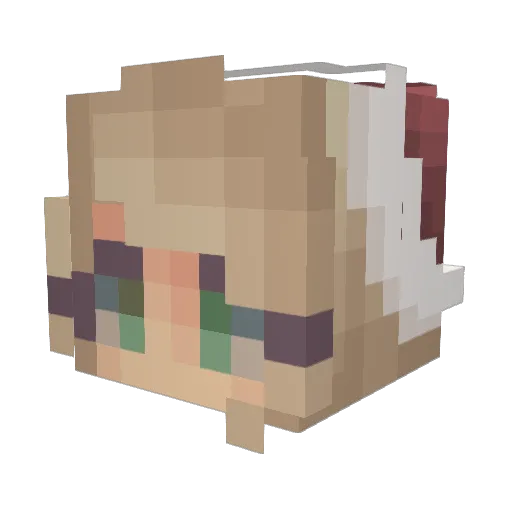 PoppyLou Minecraft avatar head, 3D render