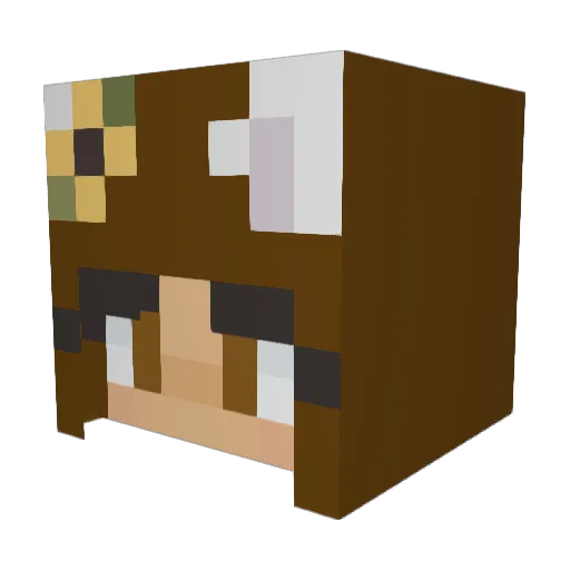PoppyRamen Minecraft avatar head, 3D render
