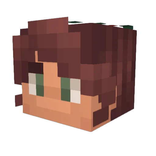 PoppyTsuki Minecraft avatar head, 3D render