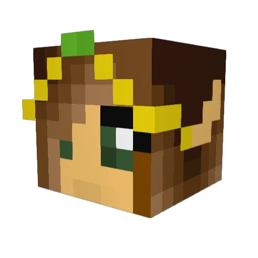 Poppy_Plays Minecraft avatar head, 3D render