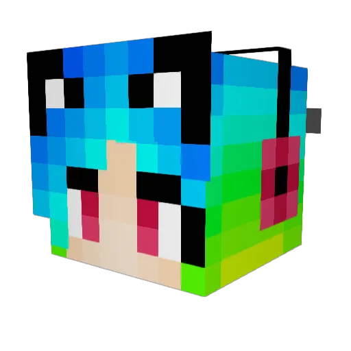 Poppyand Minecraft avatar head, 3D render