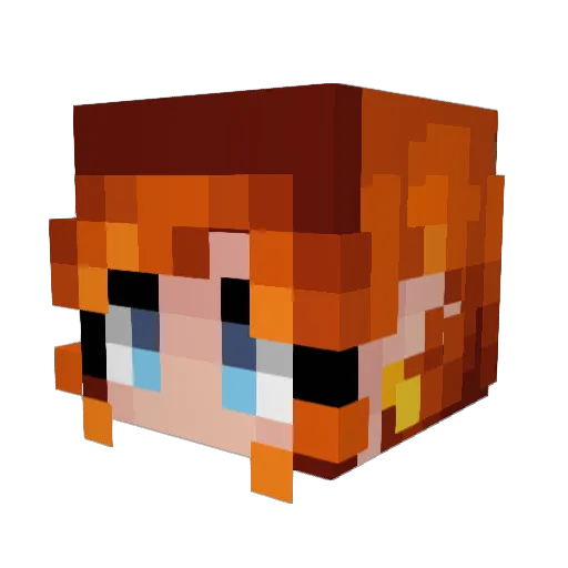 Poppylove3 Minecraft avatar head, 3D render
