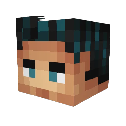 Pops333 Minecraft avatar head, 3D render